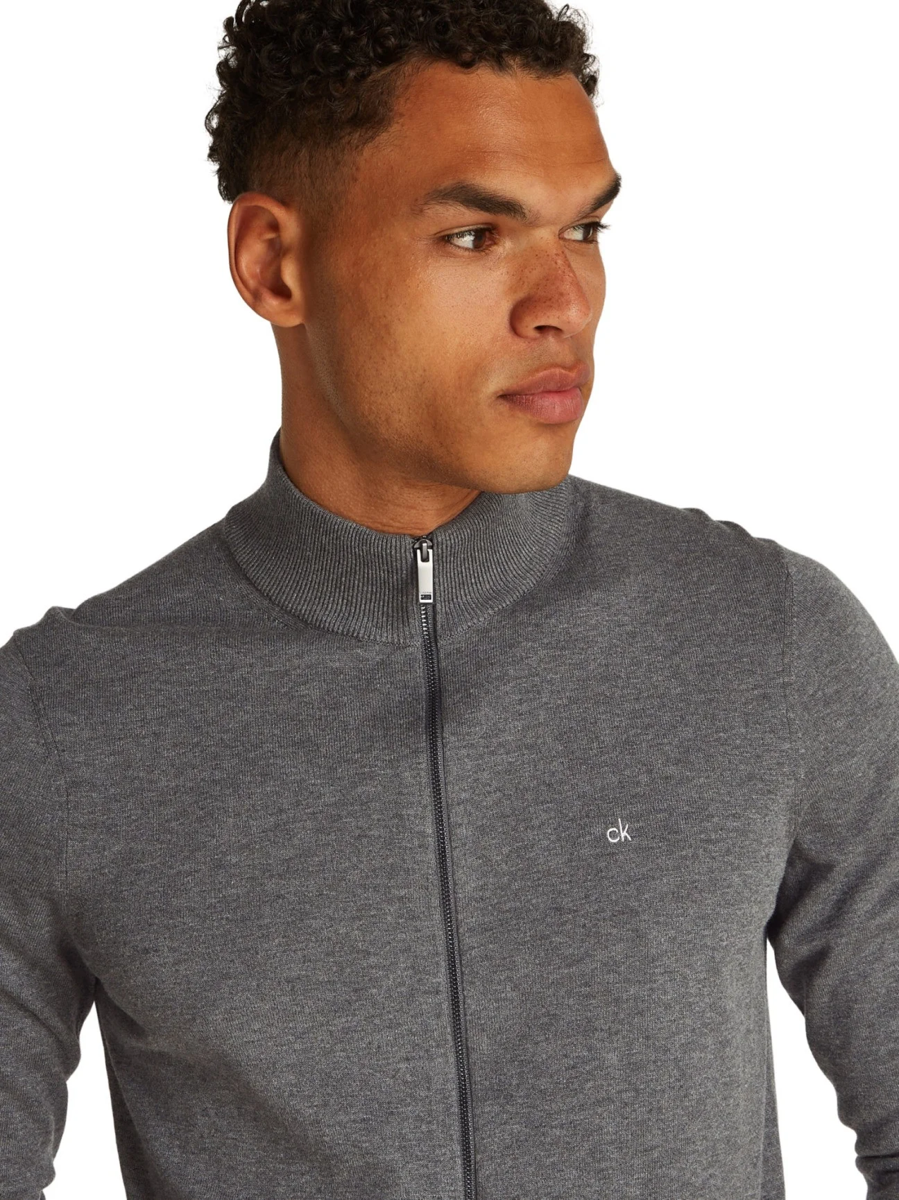 CALVIN KLEIN - COTTON SILK BLEND ZIP... CALVIN KLEIN - COTTON SILK BLEND ZIP...