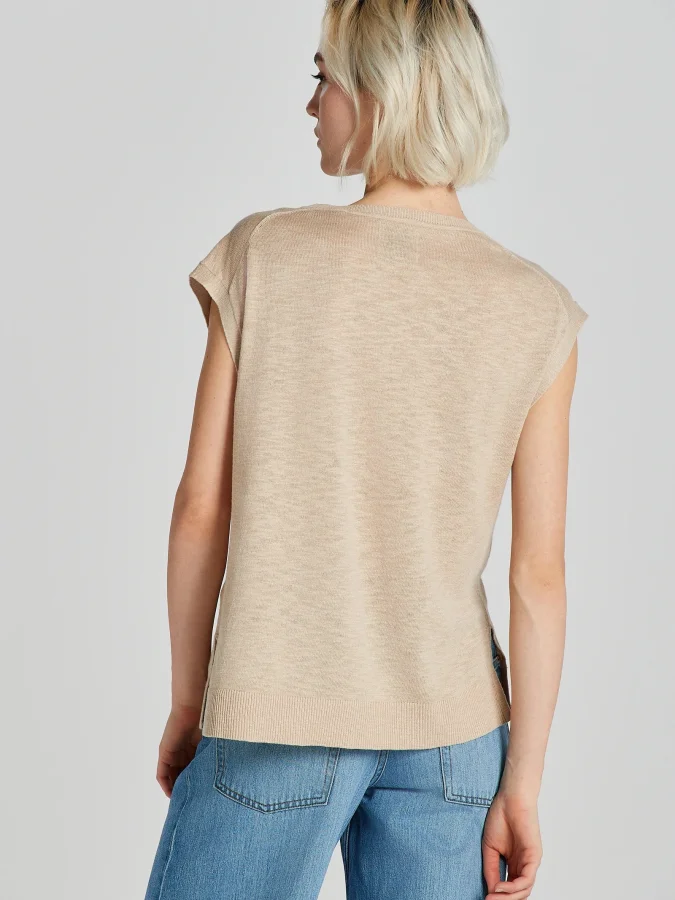 Gant - LINEN BLEND V-NECK VEST 2