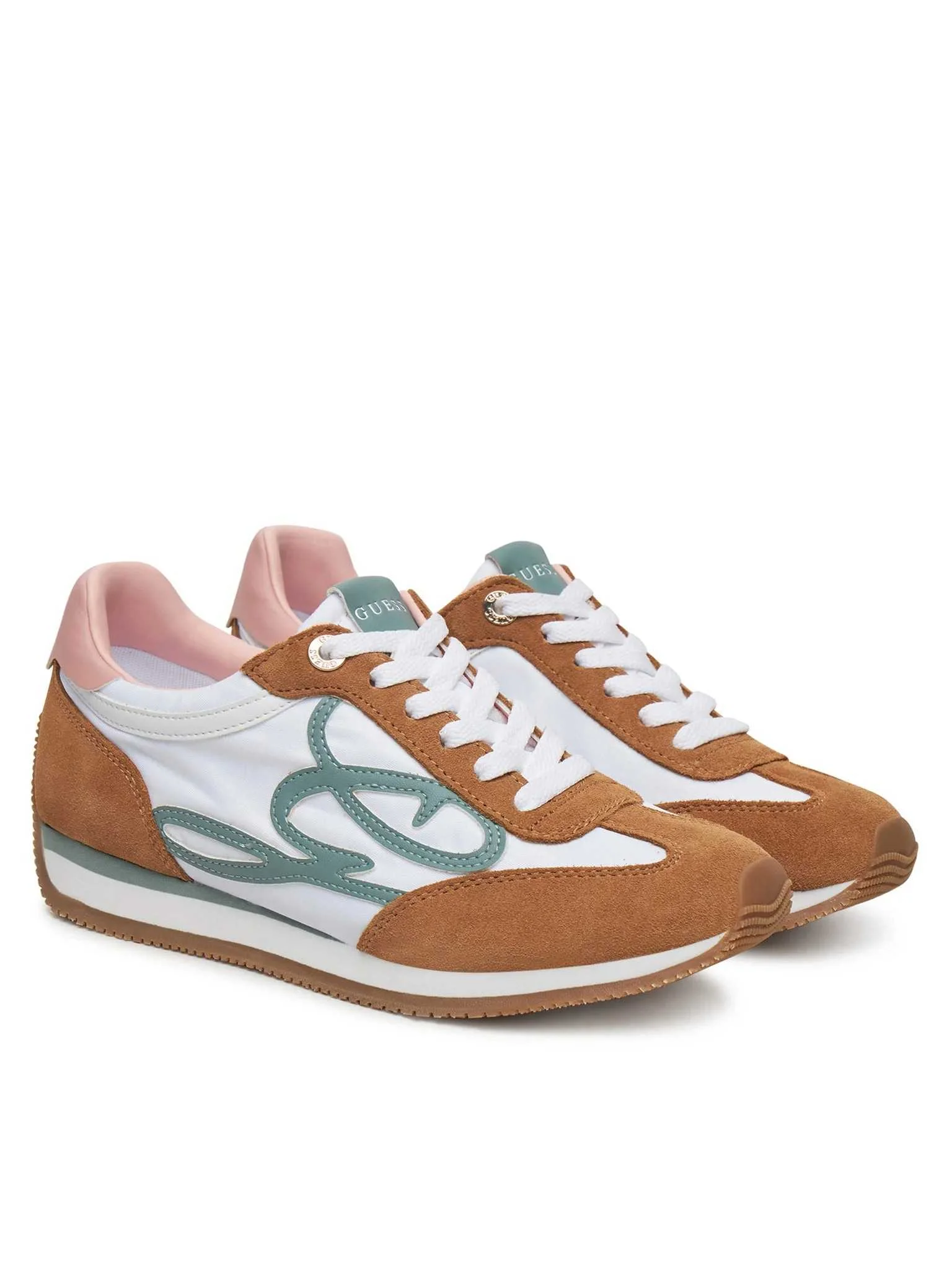 GUESS Skroll Sneaker Donna, Ispirate Agli Anni '70, Tomaia In Tessuto E Finta Pelle, Suola Gomma Antiscivolo