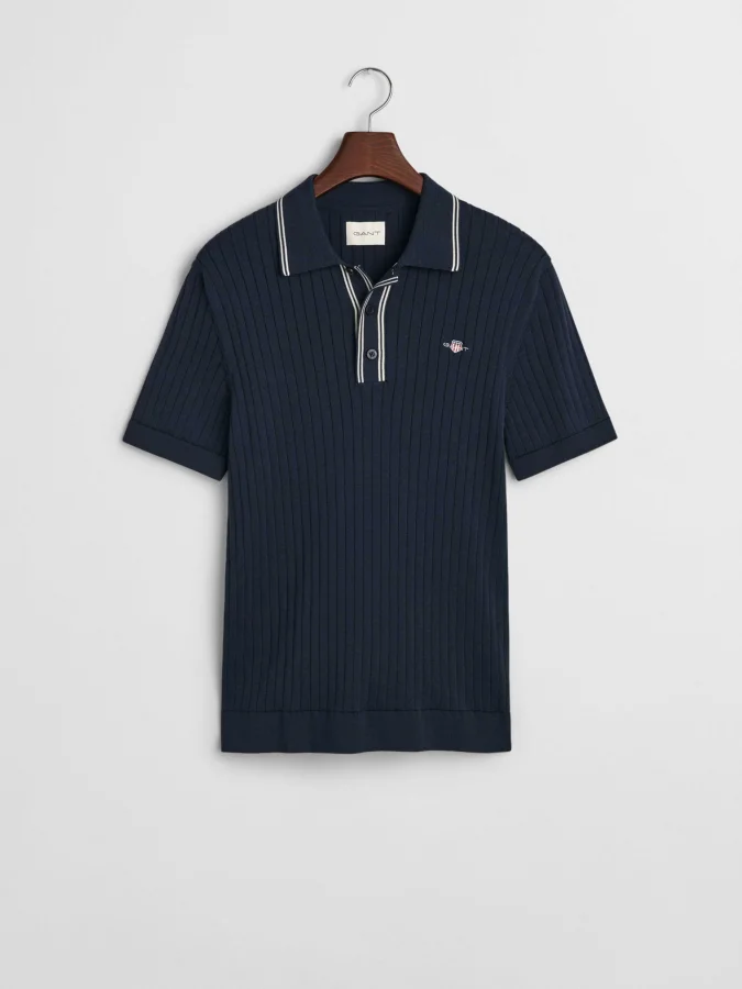 Gant - RIBBED COTTON SS POLO