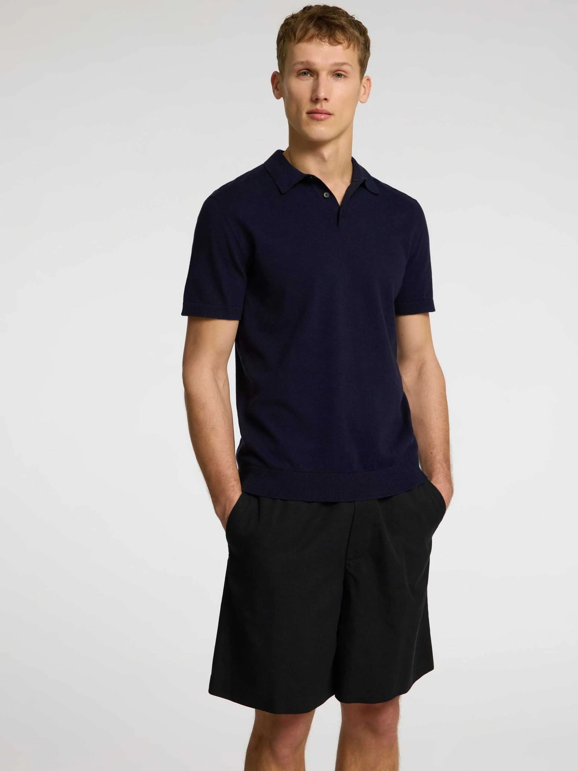 SELECTED MEN - SLHBERG SS KNIT POLO NOOS SELECTED MEN - SLHBERG SS KNIT POLO NOOS