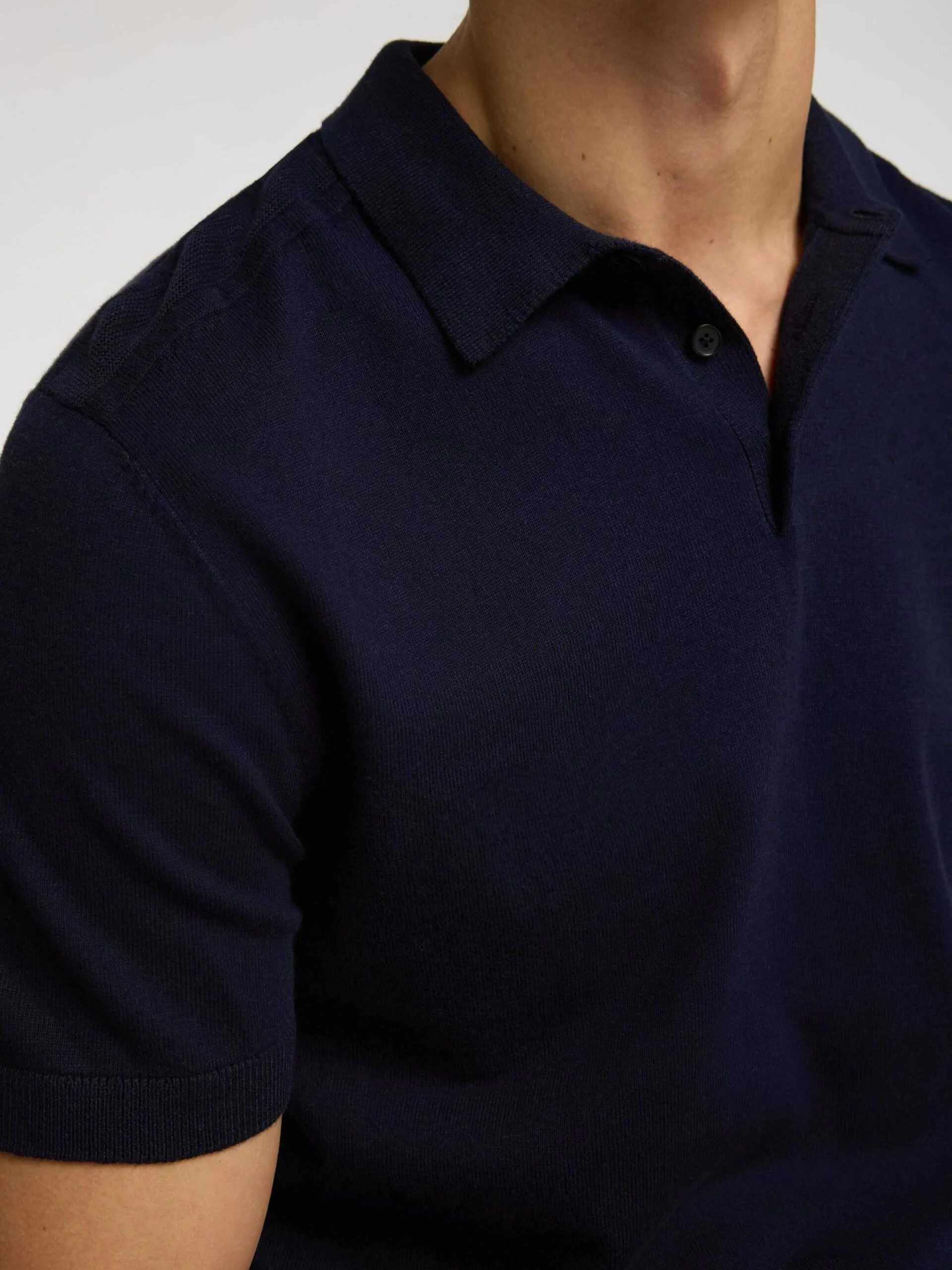 SELECTED MEN - SLHBERG SS KNIT POLO NOOS SELECTED MEN - SLHBERG SS KNIT POLO NOOS