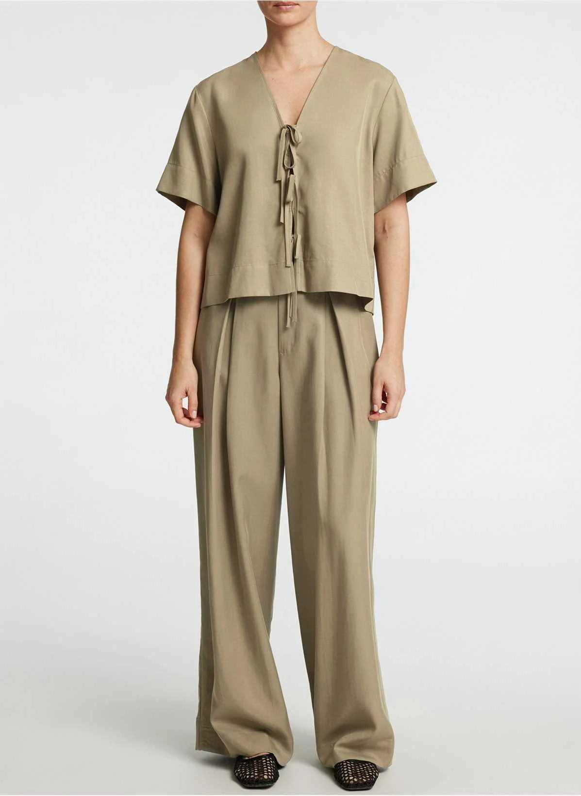 SELECTED WOMEN - SLFNATUK MW WIDE PANT B SELECTED WOMEN - SLFNATUK MW WIDE PANT B