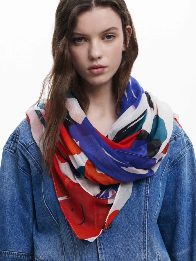 DESIGUAL - Arty floral scarf 2