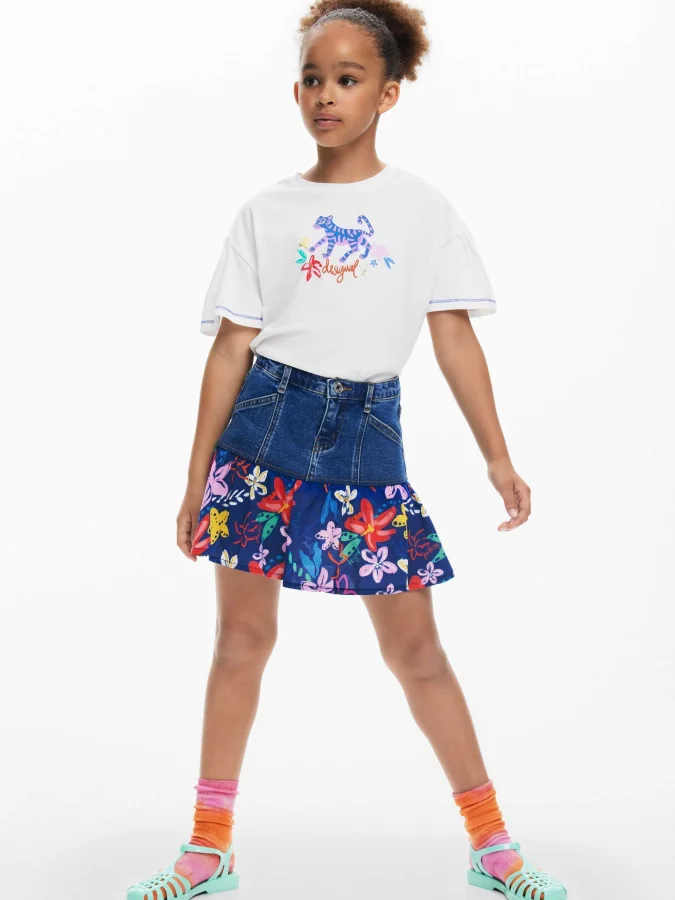 DESIGUAL - Ruffled denim skirt 2