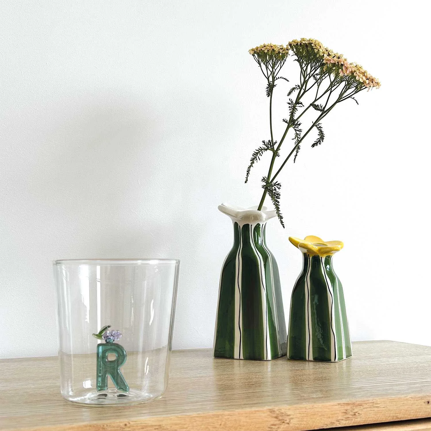 Opjet - Green Vase, 6 x 15 CM Opjet - Green Vase, 6 x 15 CM