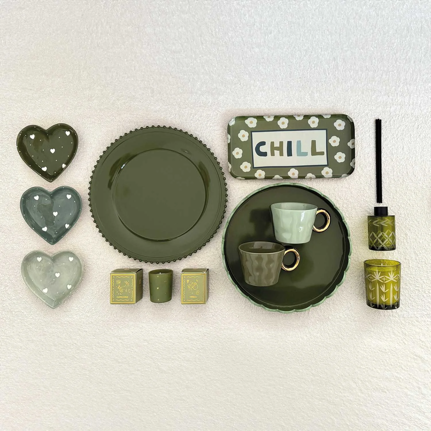 Opjet - თეფშის დასადები, მწვანე, 33 სმ Opjet - თეფშის დასადები, მწვანე, 33 სმ