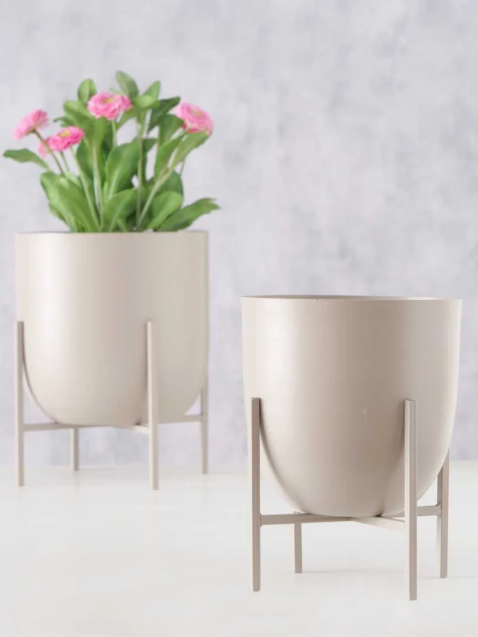 Boltze - Beige Flower Pot,... 2