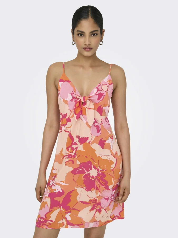 Only Onlnova Life Vis Jules Dress AOP – Abito Corto Donna, Scollo A V, Stampa Total Look, Senza Maniche