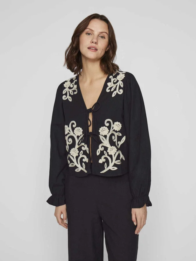 VILA - VIPOLENE V-NECK L/S...