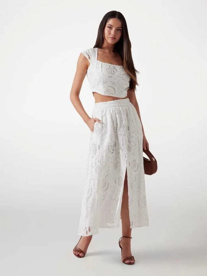 GUESS - DOMITILLE LONG EMBRO SKIRT GUESS - DOMITILLE LONG EMBRO SKIRT