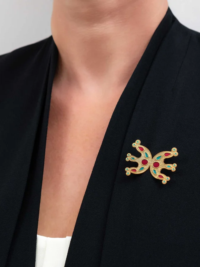 CHRONOS - Brooch With Enamel 2