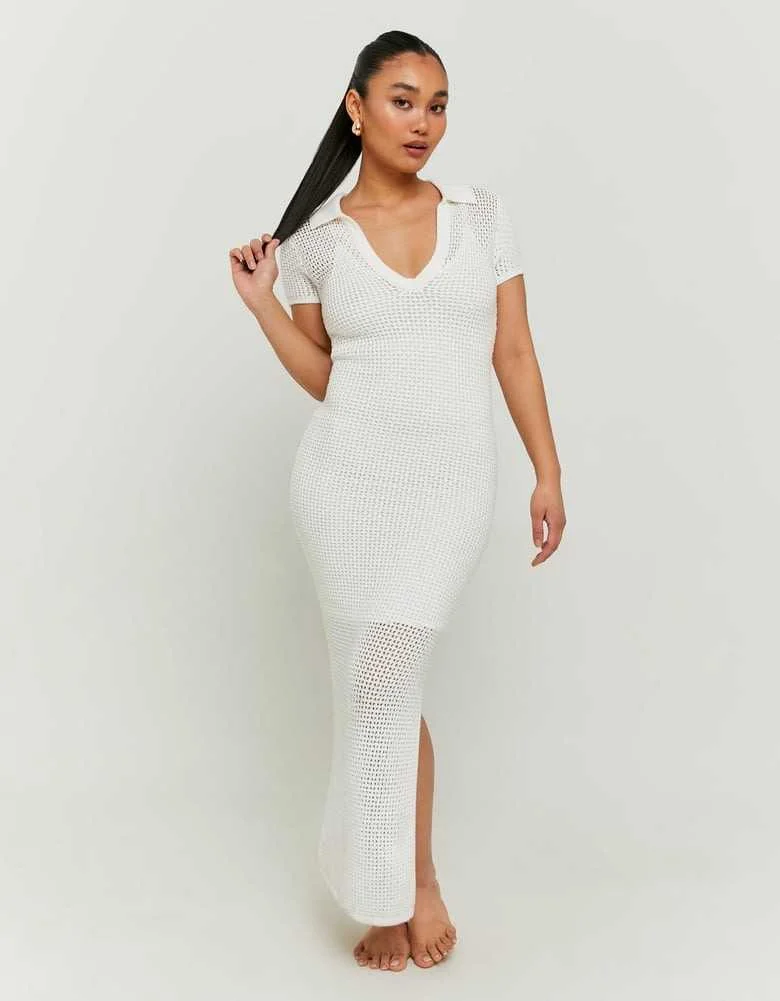 Tally Weijl - White Crochet Polo Dress Tally Weijl - White Crochet Polo Dress