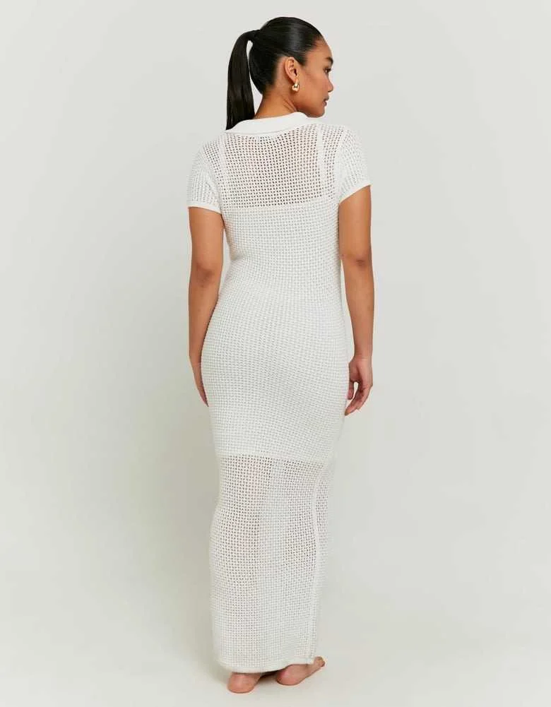 Tally Weijl - White Crochet Polo Dress Tally Weijl - White Crochet Polo Dress