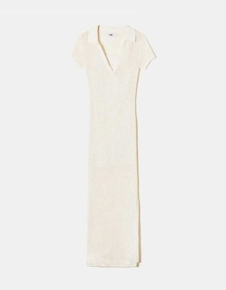 Tally Weijl - White Crochet Polo Dress Tally Weijl - White Crochet Polo Dress