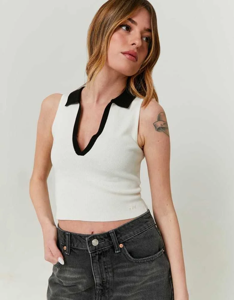 Tally Weijl - Knitted Polo Top Tally Weijl - Knitted Polo Top