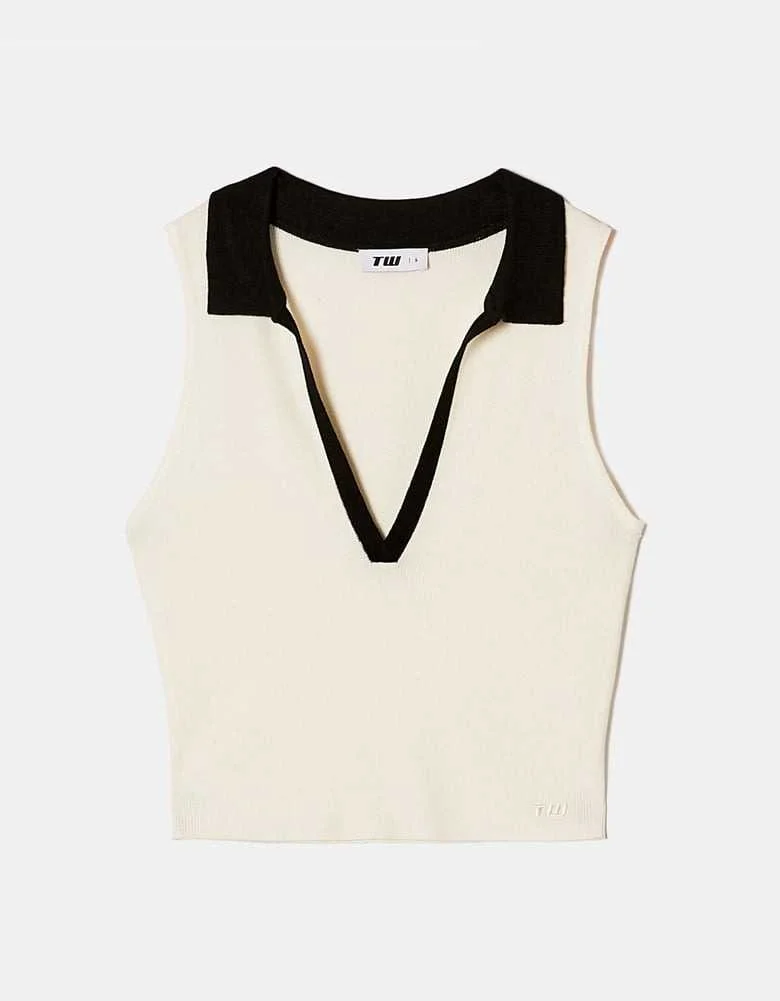 Tally Weijl - Knitted Polo Top Tally Weijl - Knitted Polo Top