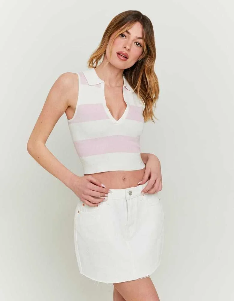 Tally Weijl - Knitted Polo Top with... Tally Weijl - Knitted Polo Top with...