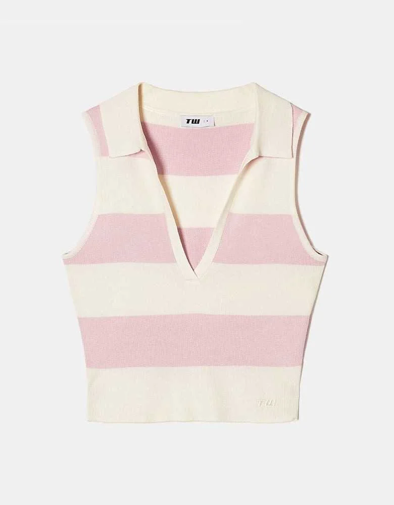 Tally Weijl - Knitted Polo Top with... Tally Weijl - Knitted Polo Top with...