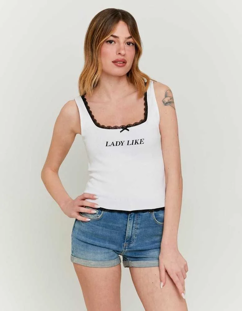 Tally Weijl - Tank Top with Lace Trims Tally Weijl - Tank Top with Lace Trims