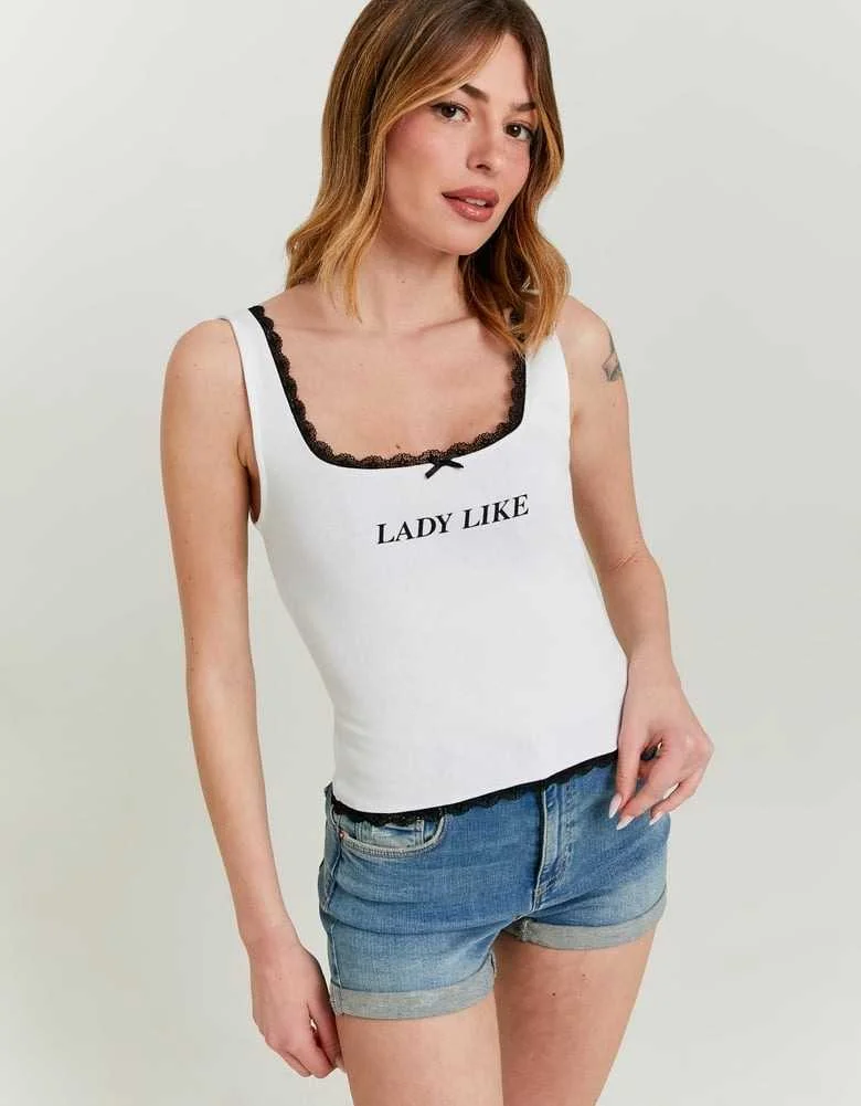 Tally Weijl - Tank Top with Lace Trims Tally Weijl - Tank Top with Lace Trims