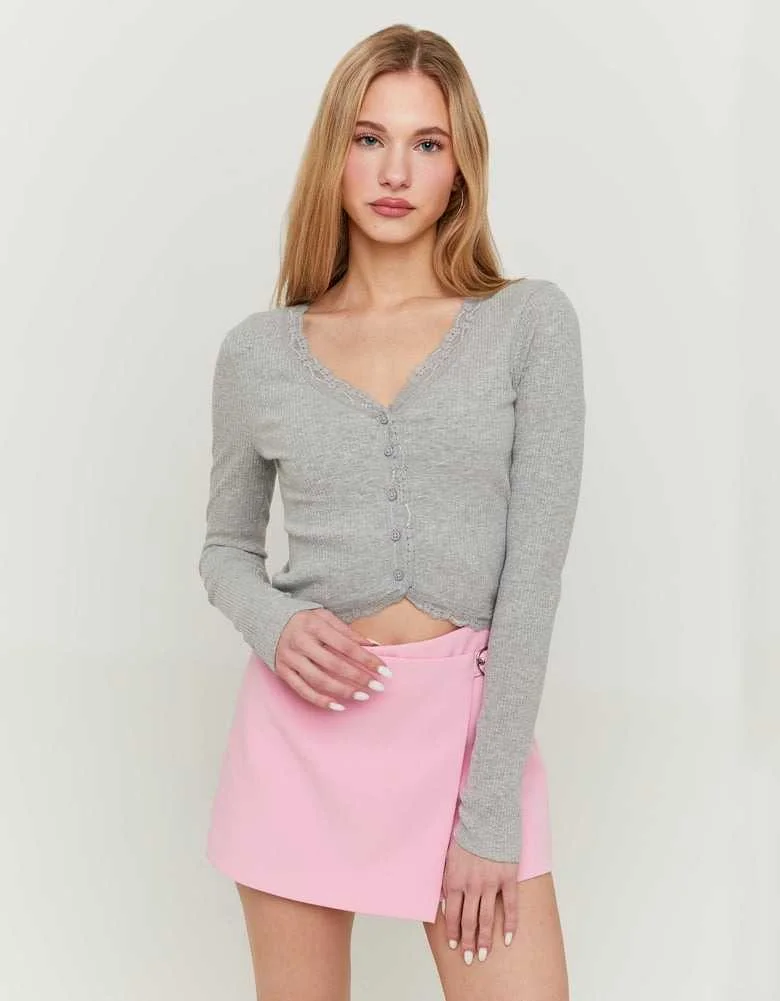 Tally Weijl - Grey Basic Top with... Tally Weijl - Grey Basic Top with...