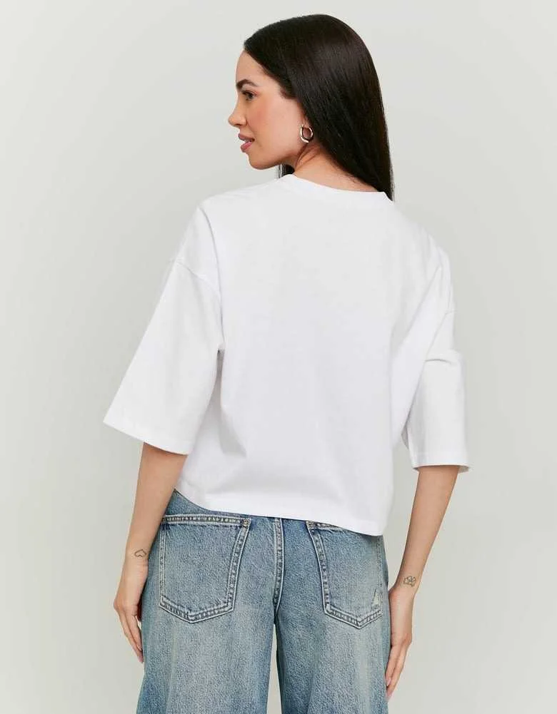 Tally Weijl - White Basic Loose T-shirt Tally Weijl - White Basic Loose T-shirt