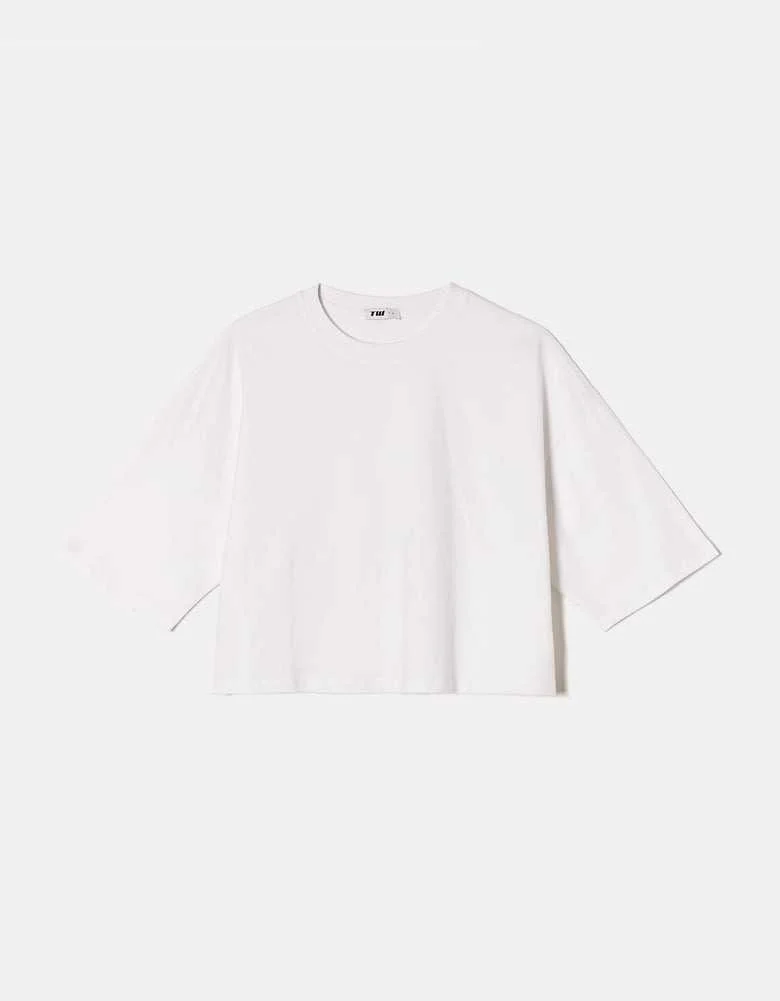 Tally Weijl - White Basic Loose T-shirt Tally Weijl - White Basic Loose T-shirt
