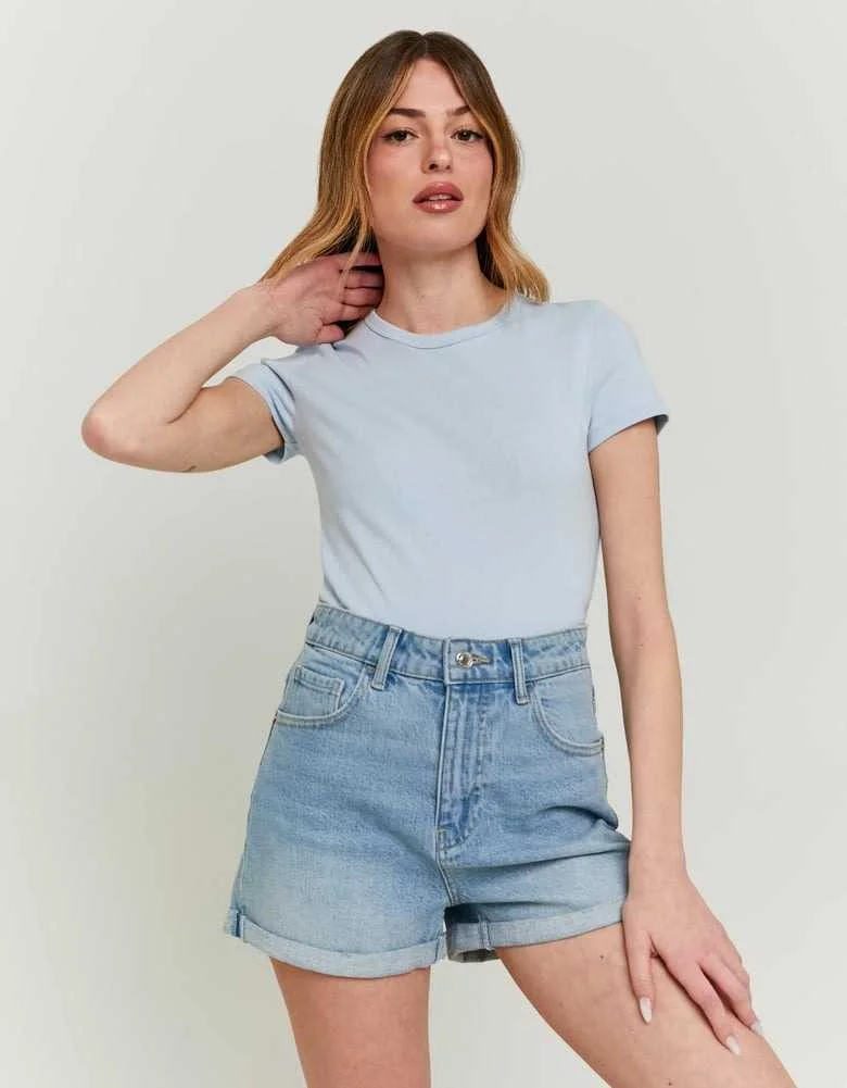 Tally Weijl - Light Blue Ribbed Basic... Tally Weijl - Light Blue Ribbed Basic...