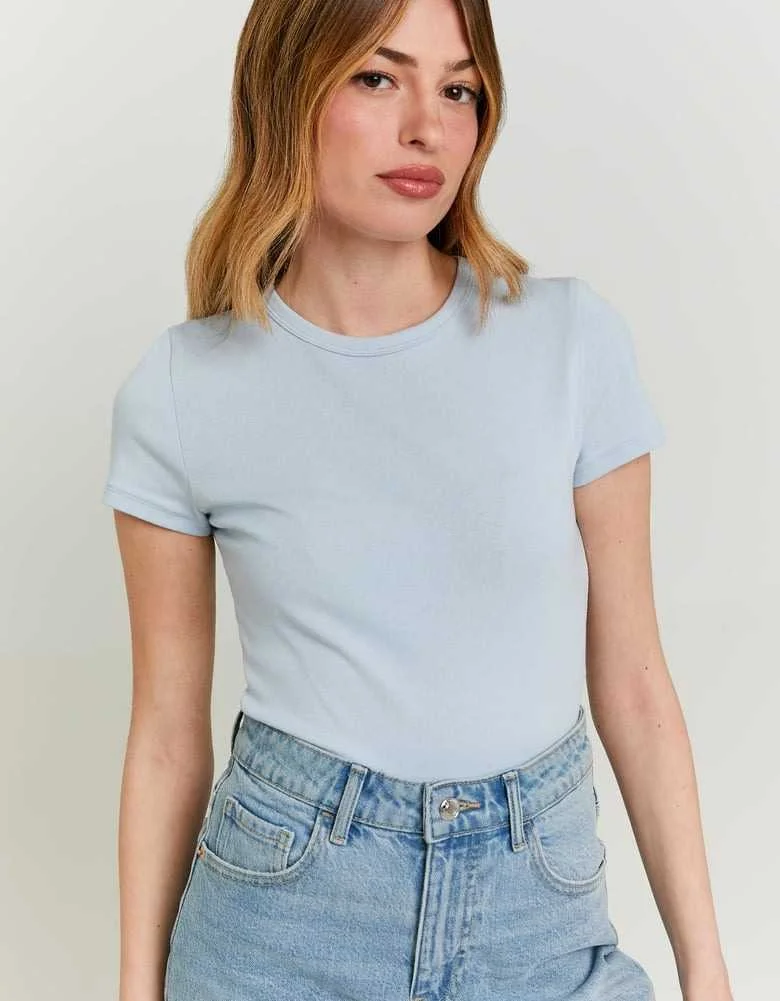 Tally Weijl - Light Blue Ribbed Basic... Tally Weijl - Light Blue Ribbed Basic...