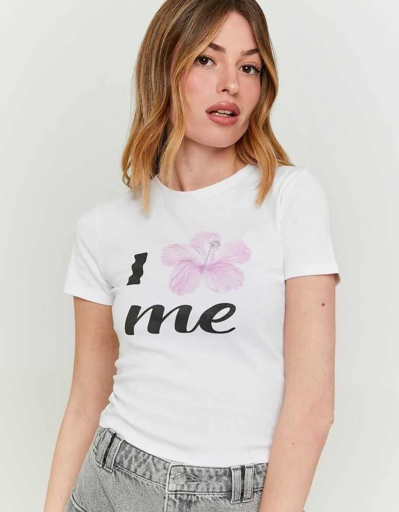 Tally Weijl - White T-shirt with Print Tally Weijl - White T-shirt with Print