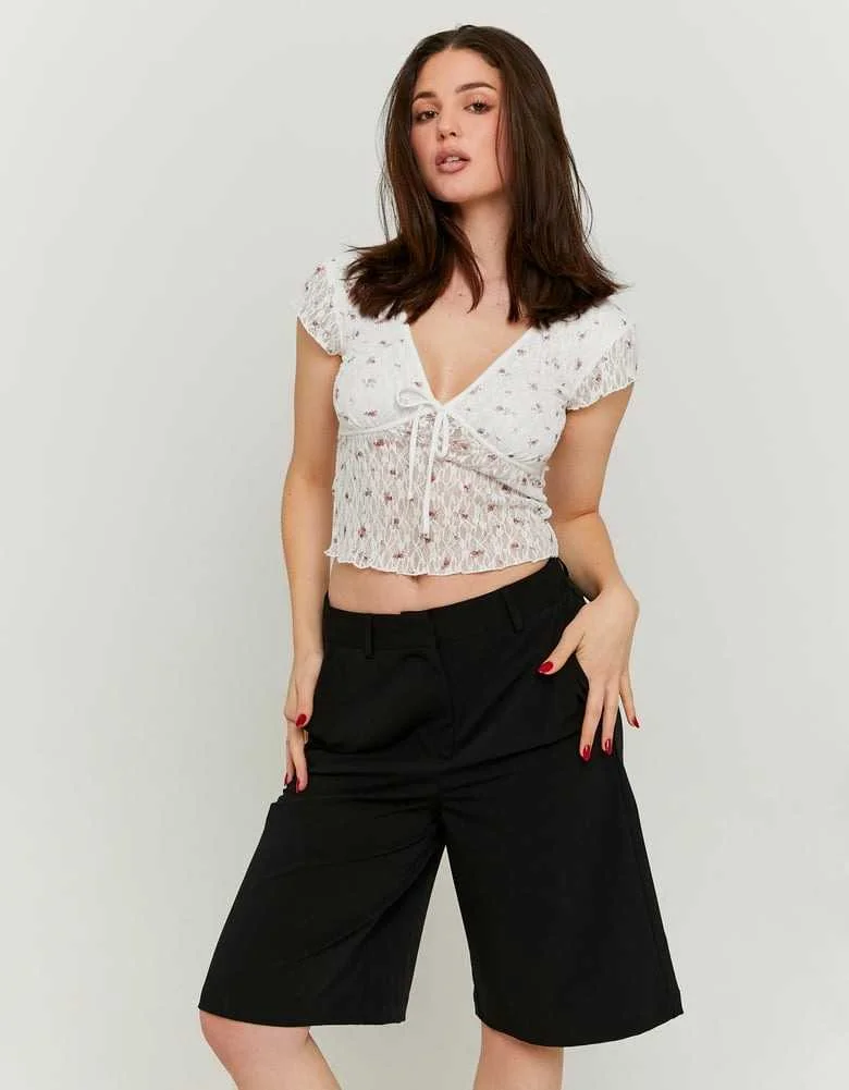 Tally Weijl - White Lace Top with... Tally Weijl - White Lace Top with...