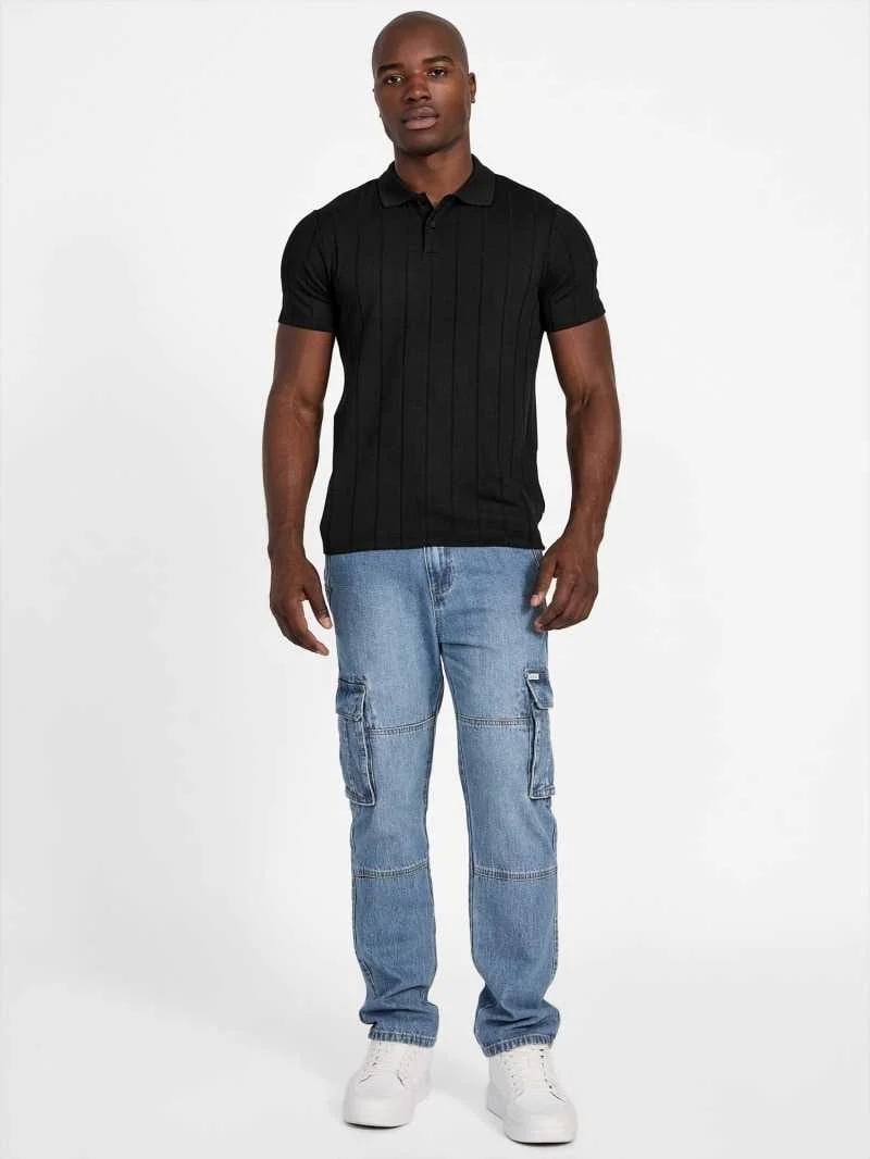 GUESS - SS AXEL RIB POLO GUESS - SS AXEL RIB POLO