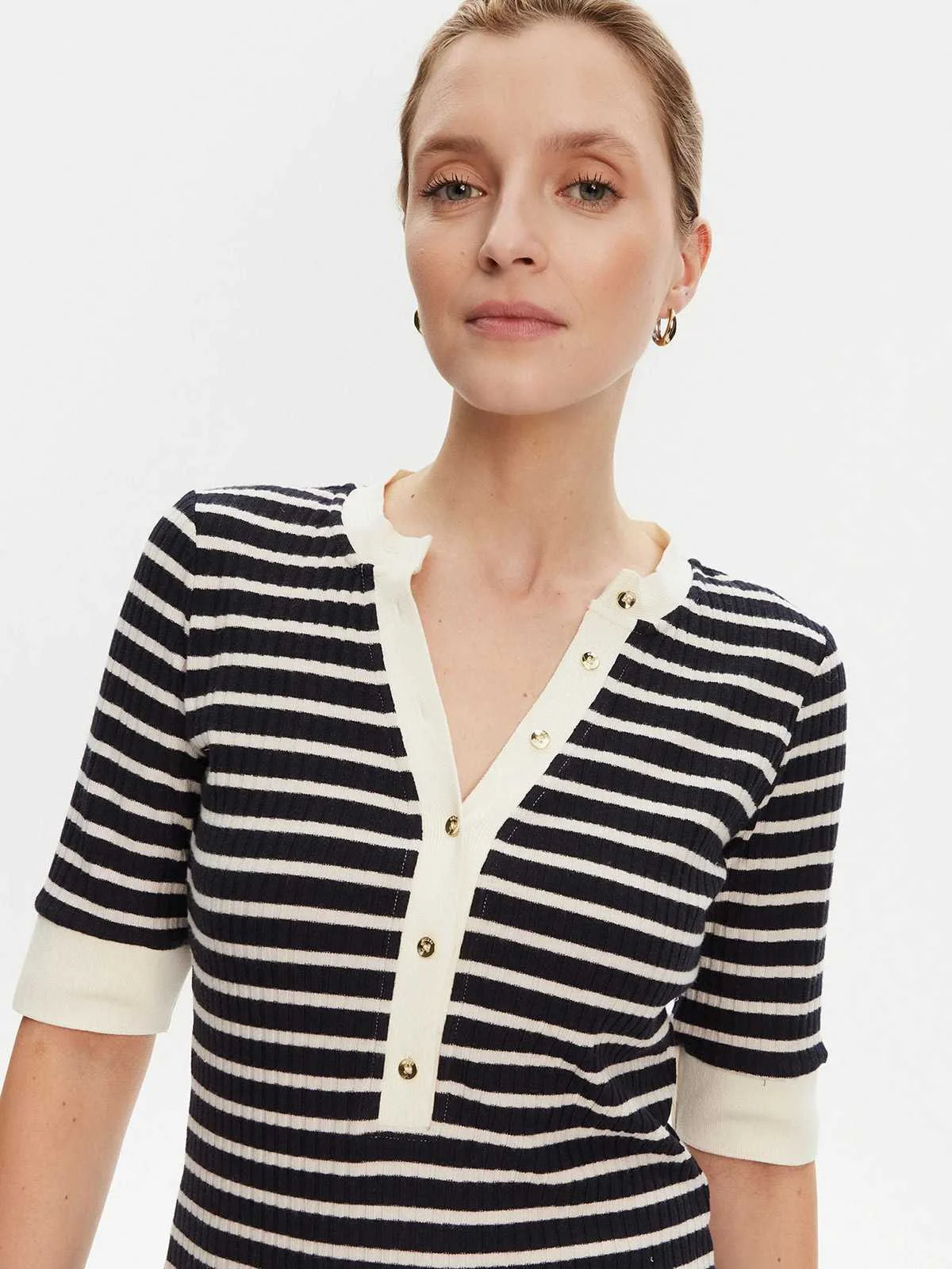 GUESS - 3/4 SL SERAFINO STRIPED TOP GUESS - 3/4 SL SERAFINO STRIPED TOP