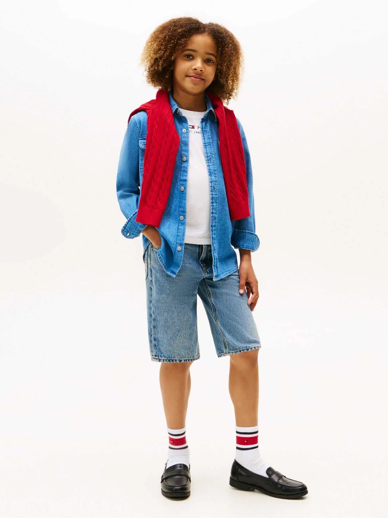 Tommy Hilfiger - MID BLUE DENIM SHIRT LS Tommy Hilfiger - MID BLUE DENIM SHIRT LS