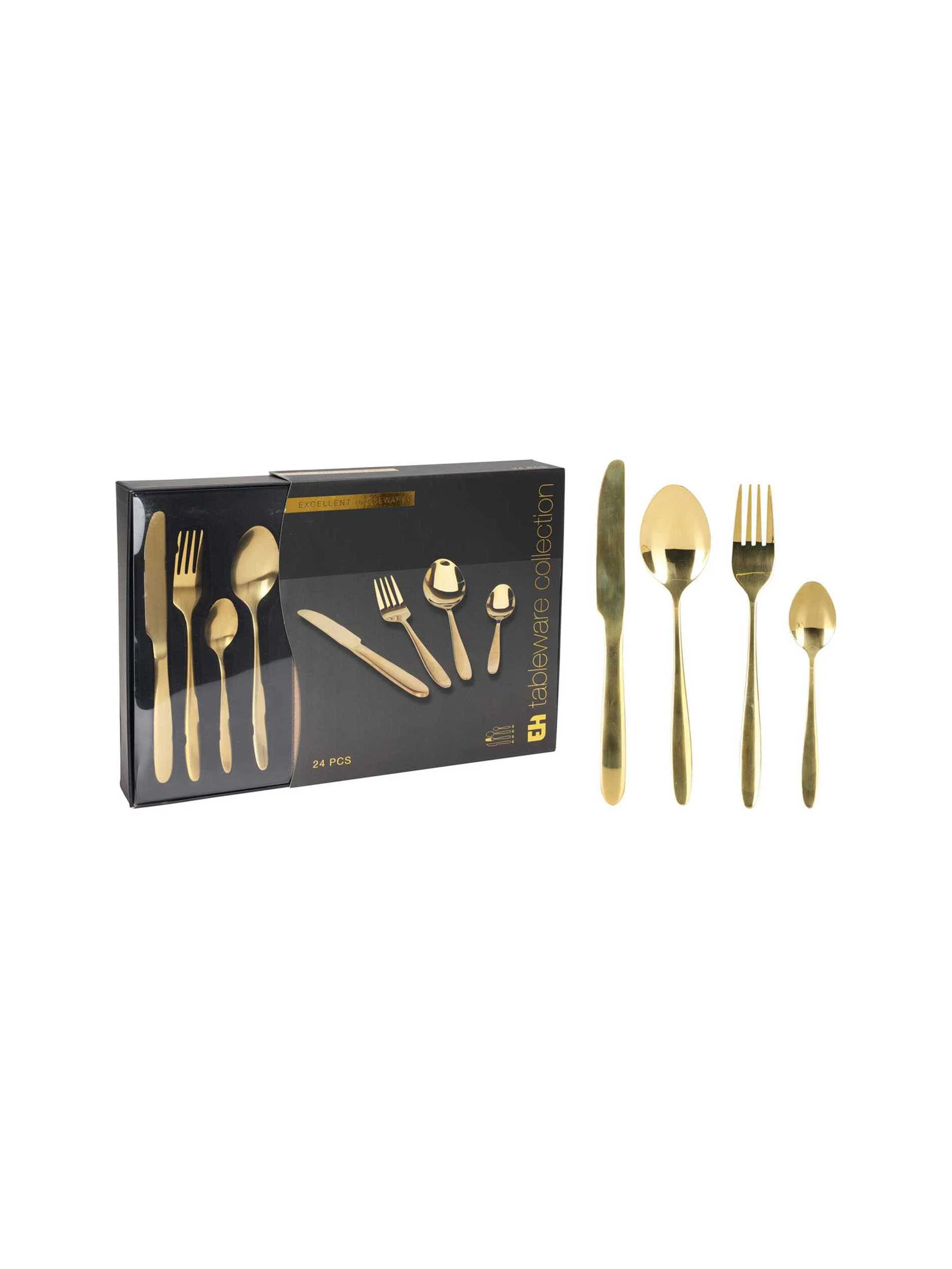 Koopman - Cutlery Set, Golden, 24pcs Koopman - Cutlery Set, Golden, 24pcs