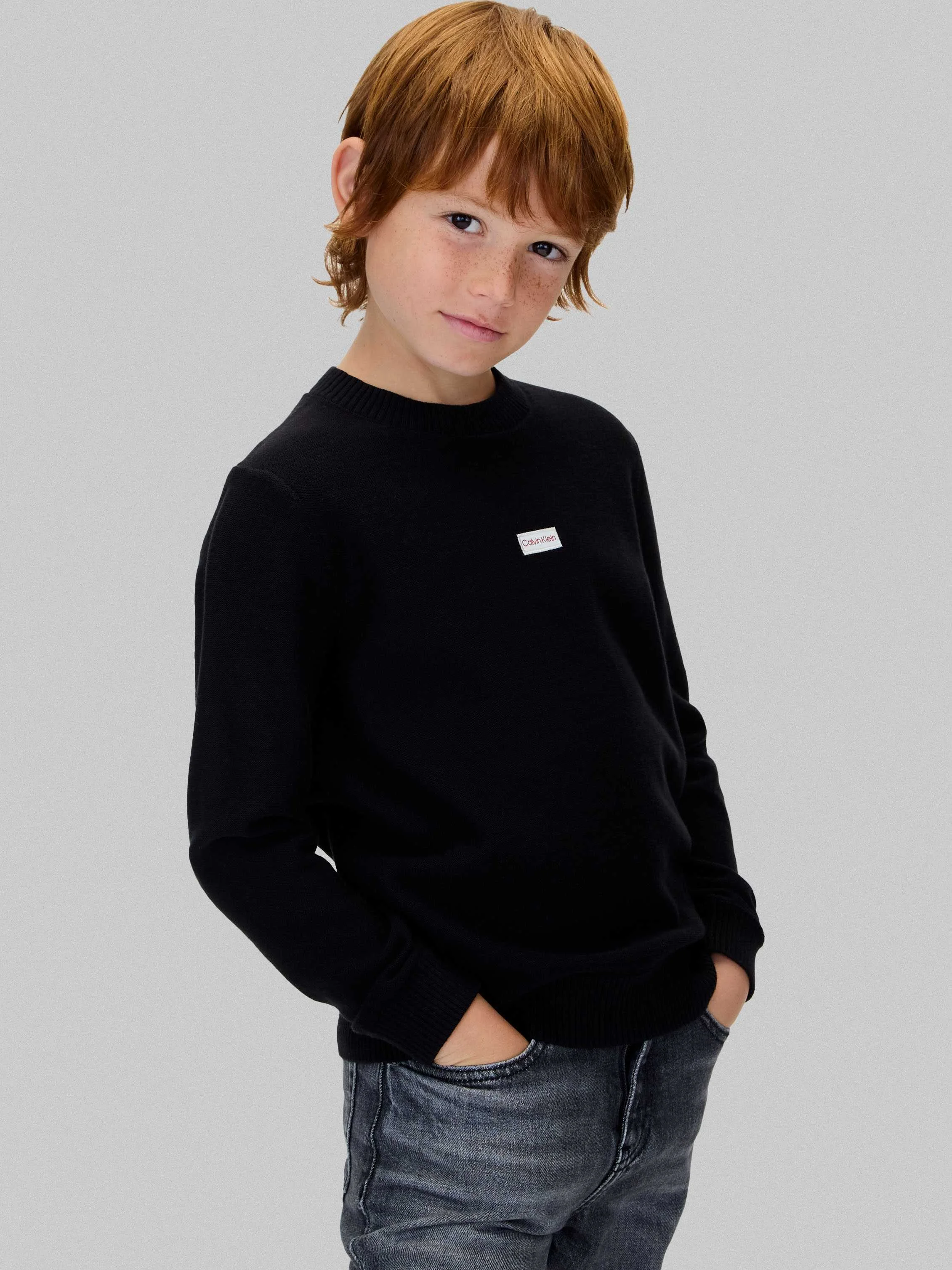 CALVIN KLEIN - LOGO LABEL SWEATER CALVIN KLEIN - LOGO LABEL SWEATER