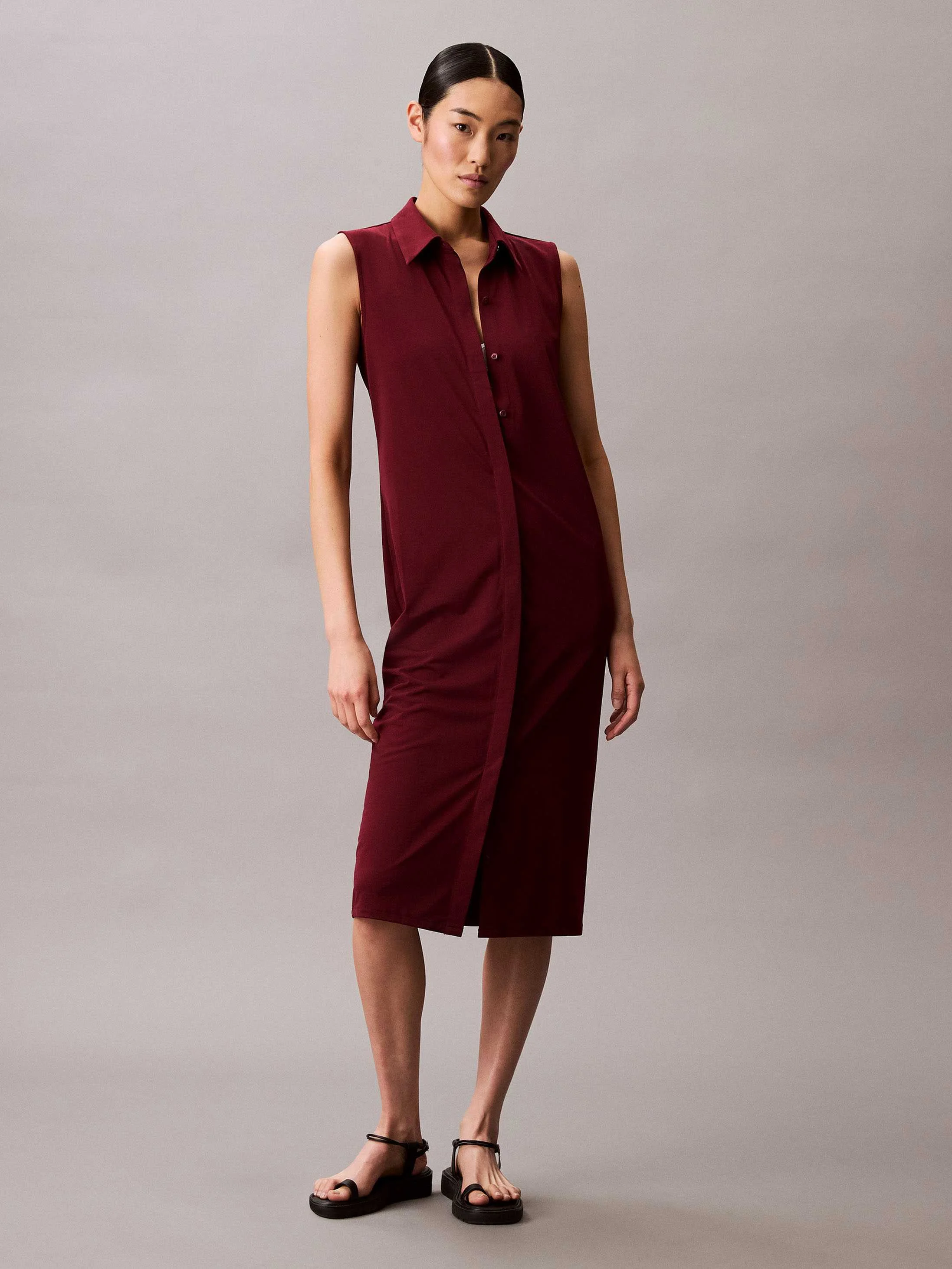 CALVIN KLEIN - SL CREPE JERSEY MIDI... CALVIN KLEIN - SL CREPE JERSEY MIDI...