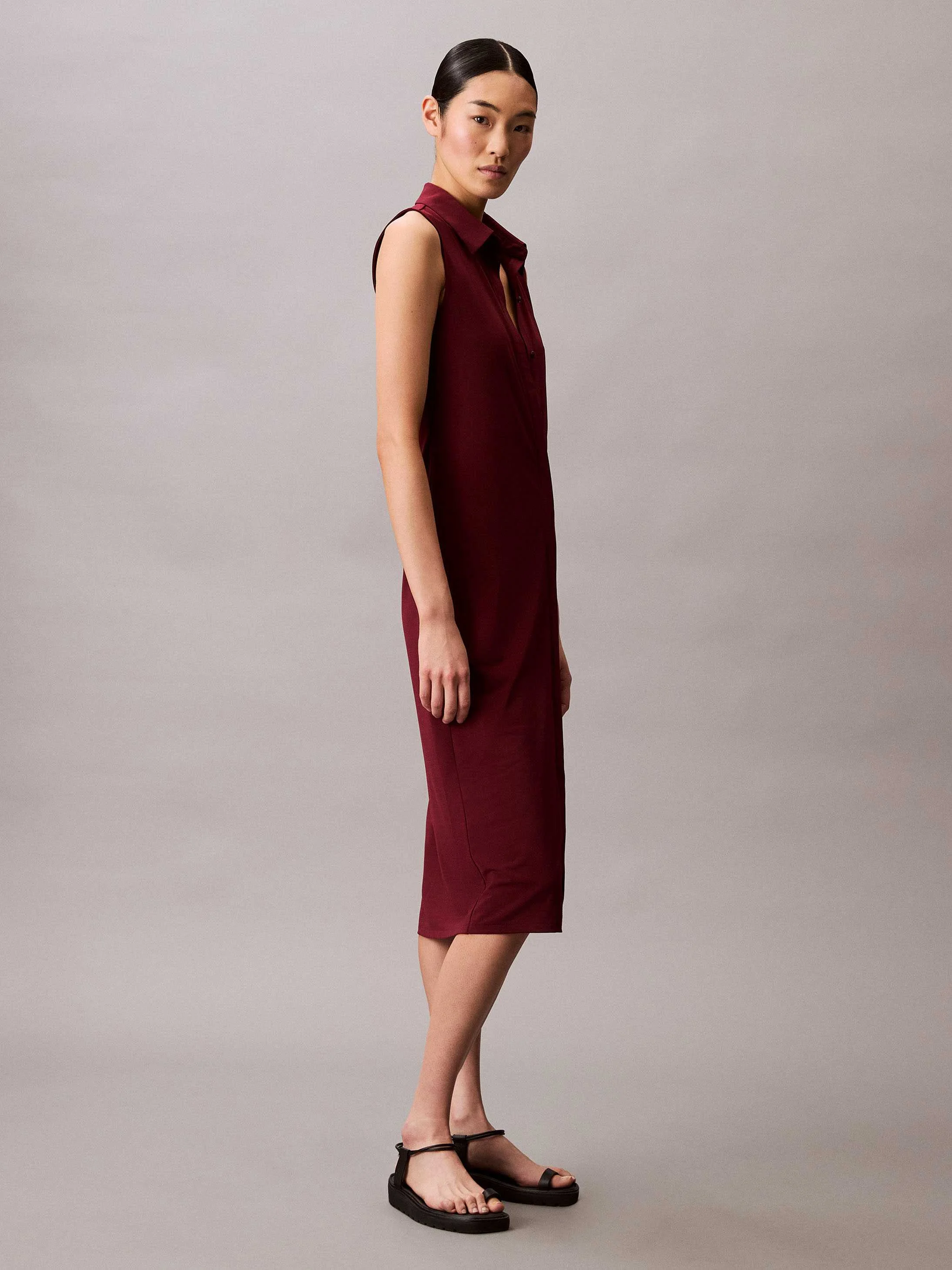 CALVIN KLEIN - SL CREPE JERSEY MIDI... CALVIN KLEIN - SL CREPE JERSEY MIDI...