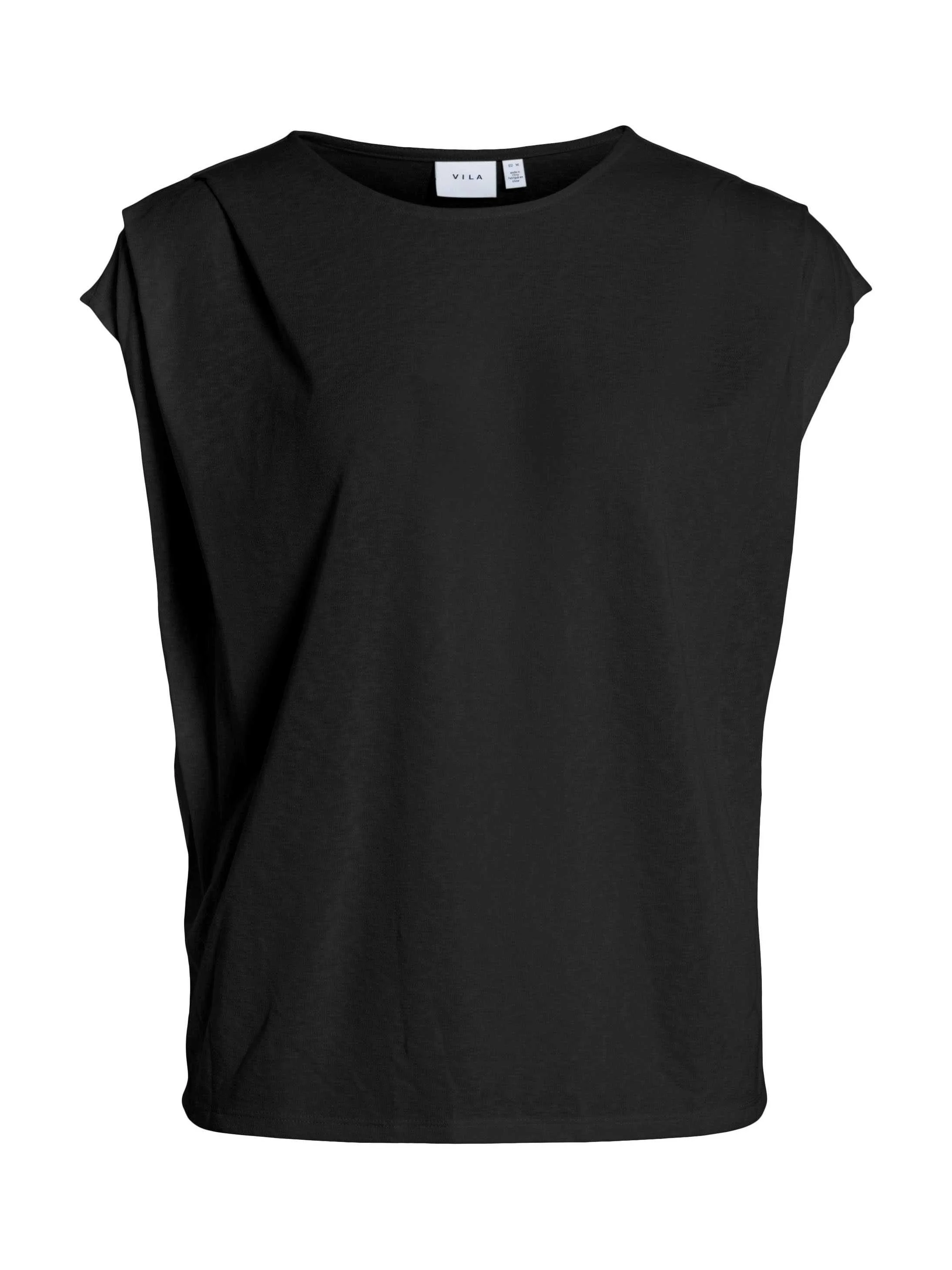 VILA - VIALEXIS O-NECK S/S PLEAT TOP VILA - VIALEXIS O-NECK S/S PLEAT TOP