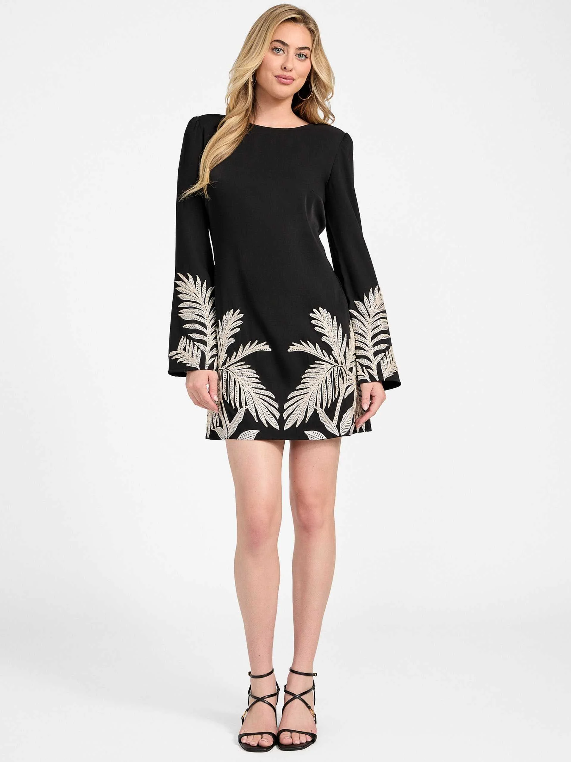 GUESS - LS ANGELE PLACED MINI DRESS GUESS - LS ANGELE PLACED MINI DRESS