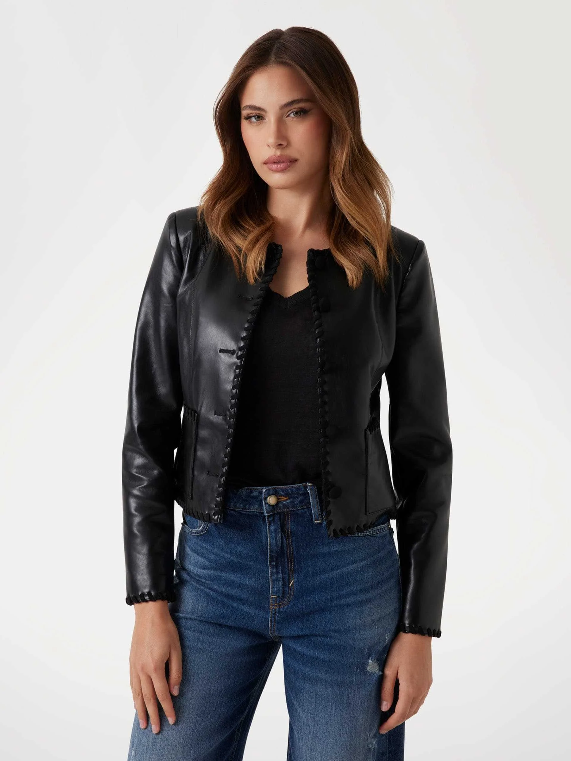 GUESS - LEONTINE EMBRO STITCH JACKET GUESS - LEONTINE EMBRO STITCH JACKET