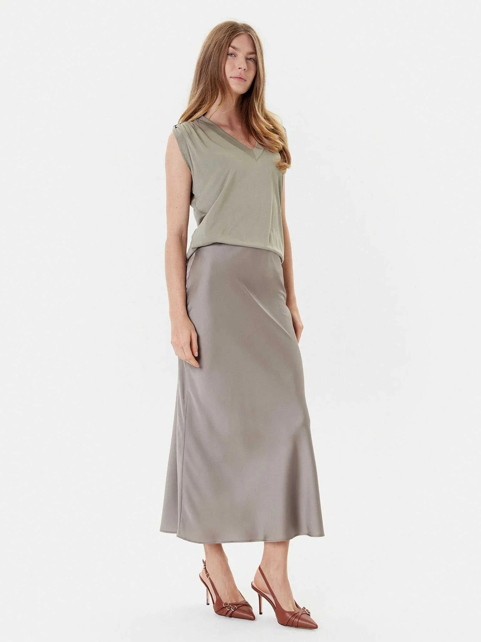 GUESS - SIBILLA LONG SATIN SKIRT GUESS - SIBILLA LONG SATIN SKIRT