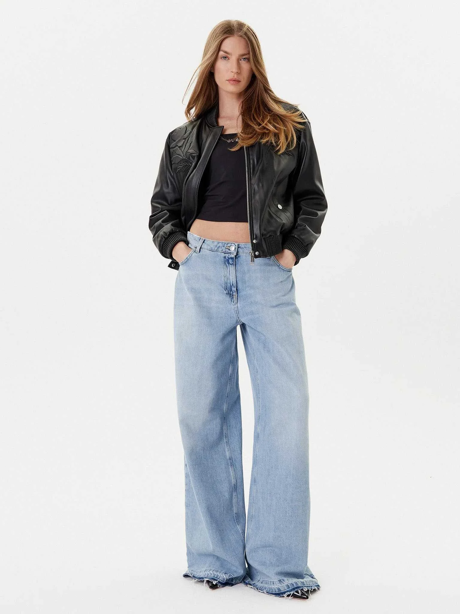 GUESS - DAMIENNE EMBRO PU BOMBER GUESS - DAMIENNE EMBRO PU BOMBER