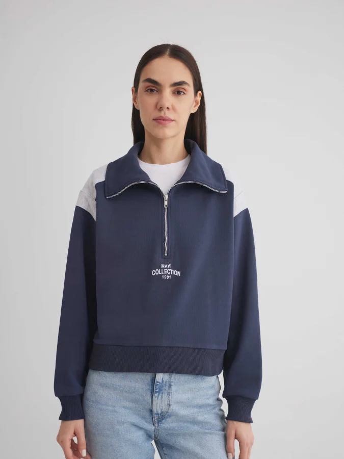 Mavi - HALF ZIP SWEATSHIRT