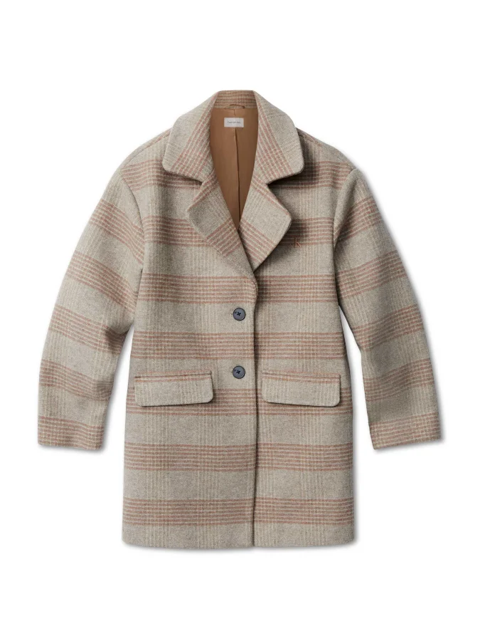 Calvin Klein - CHECK WOOL COAT