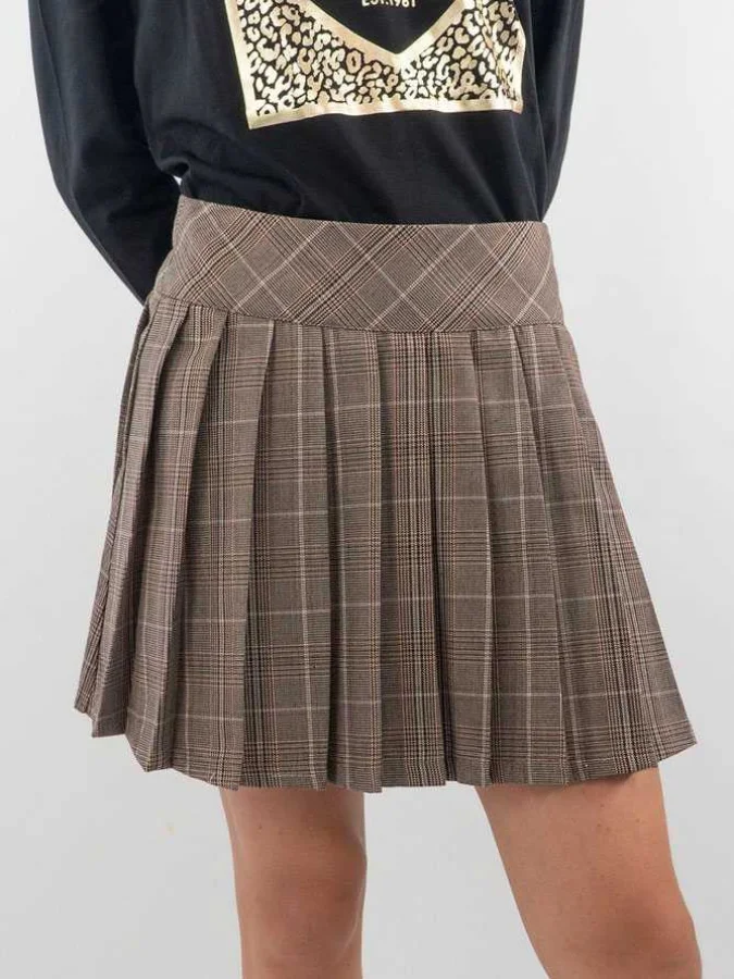 GUESS - CHECK PLEATED MINI...