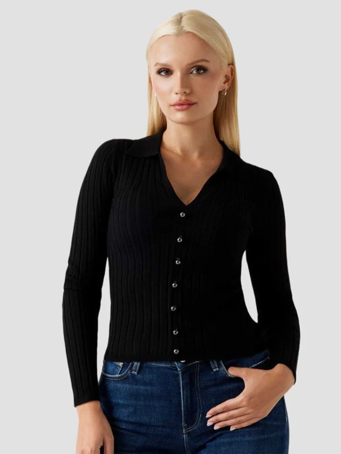 GUESS - LS VN RIB MIRANDA SWTR