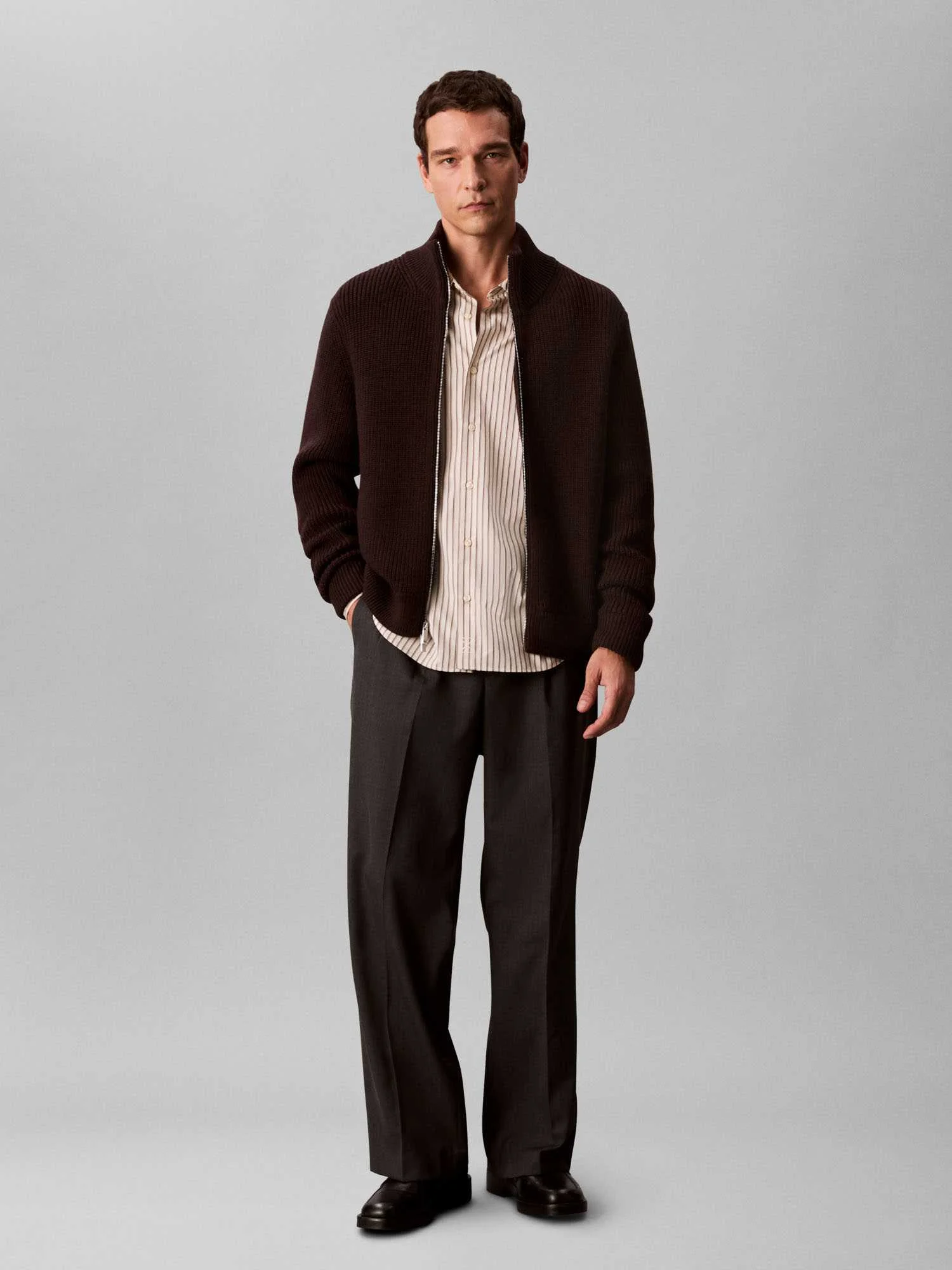 Calvin Klein - LS FZ TEXTURE STITCH... Calvin Klein - LS FZ TEXTURE STITCH...
