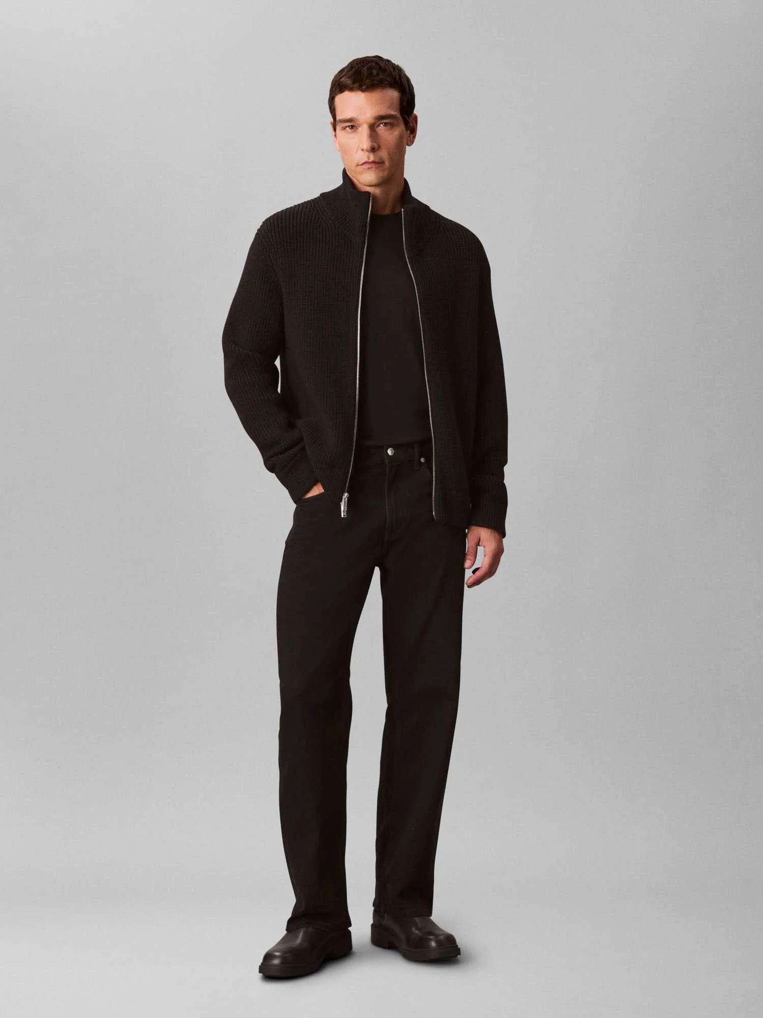Calvin Klein - LS FZ TEXTURE STITCH... Calvin Klein - LS FZ TEXTURE STITCH...